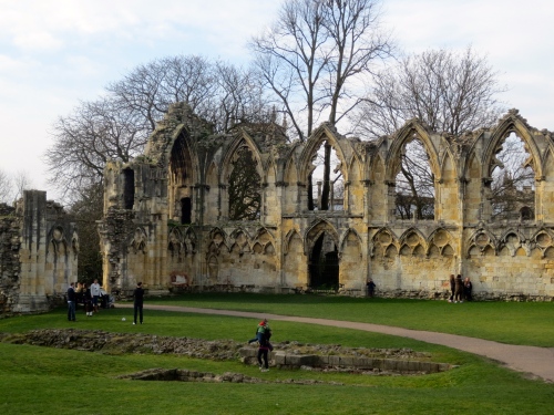 Ruins of St. Mary's Monastery in York- once the wealthiest monastery in northern England, it was shuttered by Henry VIII during his dissolution of the monasteries.